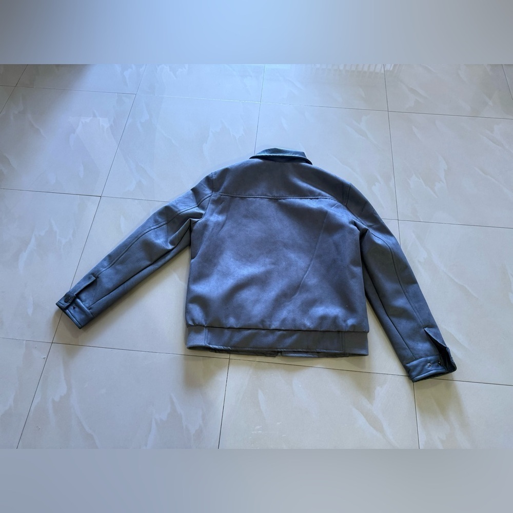 FERRARI F COLLECTIONS — MADE IN ITALY, FAUX LEATHER, SUEDE, GREY, LUXURY JACKET - Picture 2 of 16